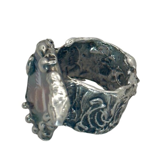 Hand Crafted Broken Lena Liu Hummingbird China Ring Silver Blend Boho-Metalwork - Picture 8 of 14